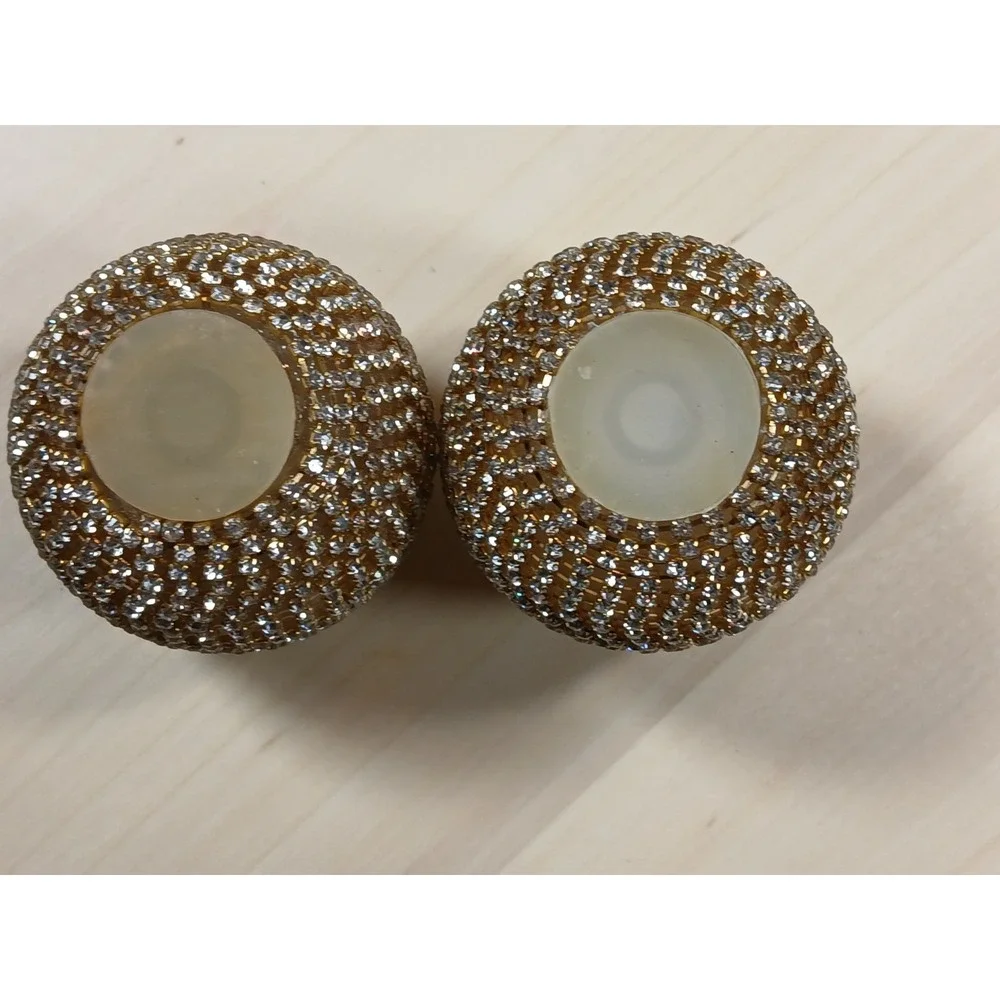 Crystal Rhinestone-Encrusted Decorative Sphere Salt‎ & Pepper Shakers